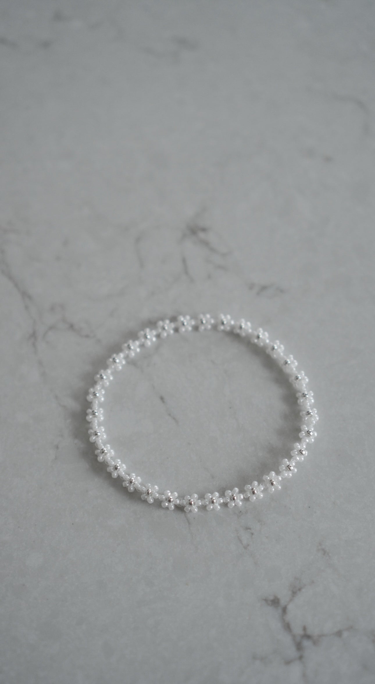 Armband - Blommor Vit / Silver